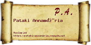 Pataki Annamária névjegykártya